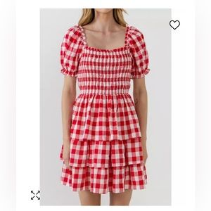NWT English Factory Red Gingham Dress